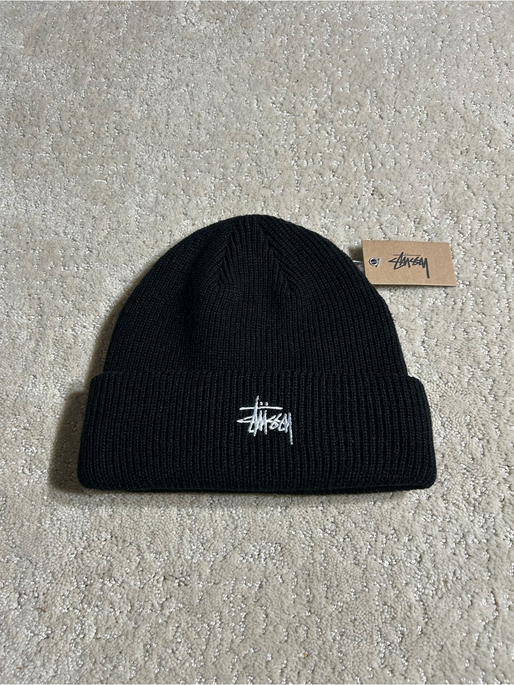 NWT Stüssy Basic Cuff Beanie Black 1321019